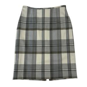 Katherine Kelly Collection Vintage Gray White Plaid Pencil Skirt Womens 2